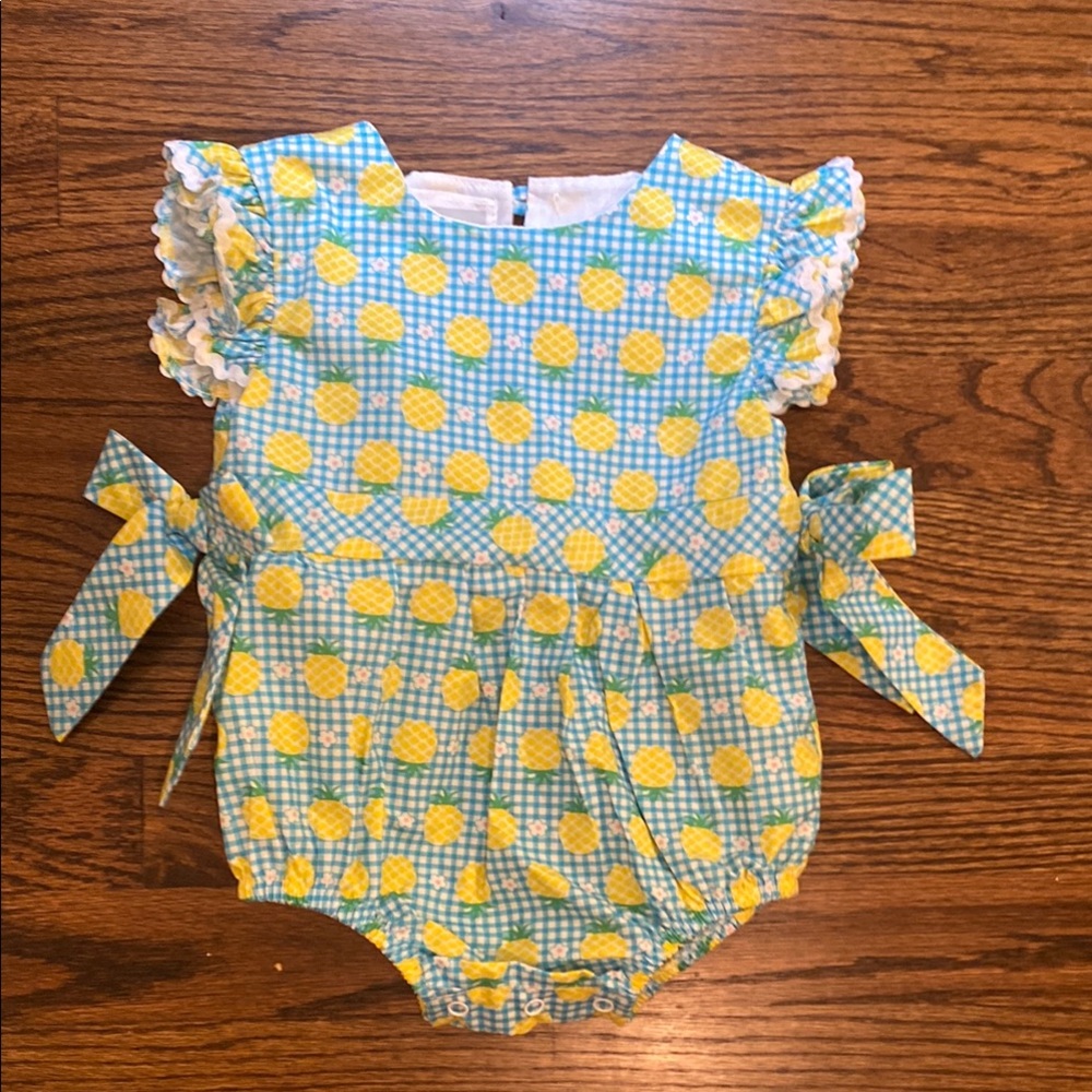 Lil Cactus Blue and Yellow Romper